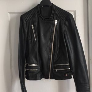 Black leather MOTO jacket